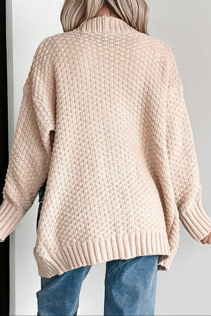 FB Denim Patchwork Pocket Open Front Cardigan