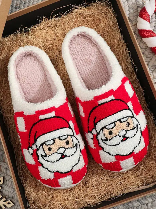 Red Checkered Santa Slippers (shipping or pick up available 11/25-11/27)