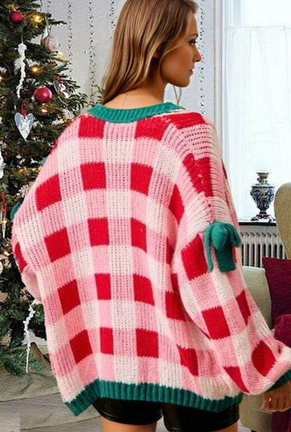 The Candy Cane Cozy Cardigan - (shipping or pick up Dec 1-5)