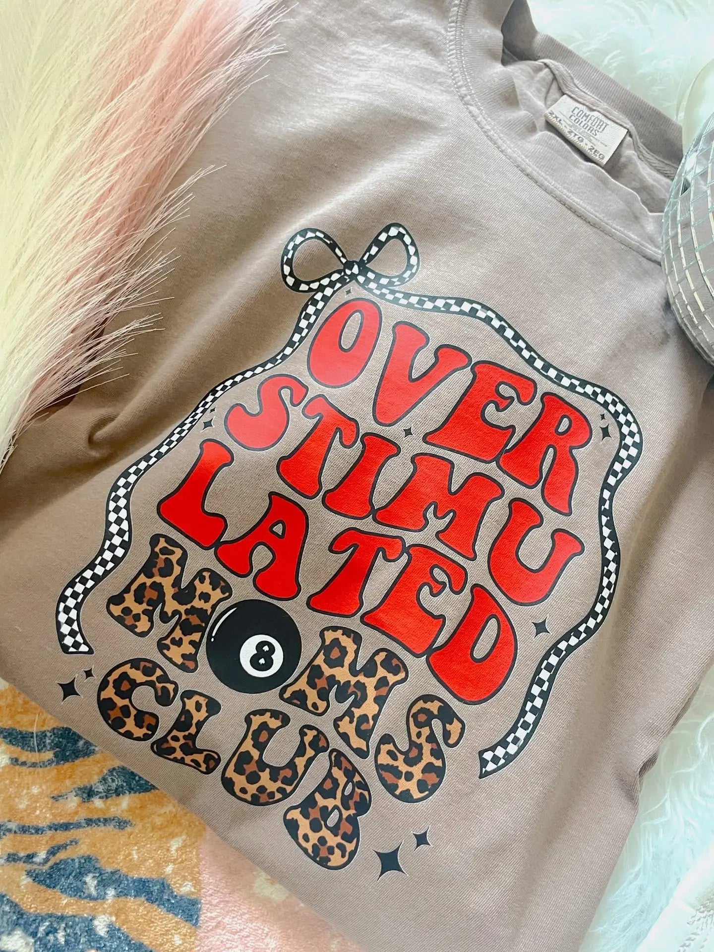 Overstimulated Chaos T-shirt  Plaid & Candy Cane Christmas Tee (shipping or pick up available 11/16-11/22)